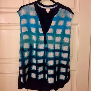 9-H15 STCL Blue Watercolor Tunic Size Large